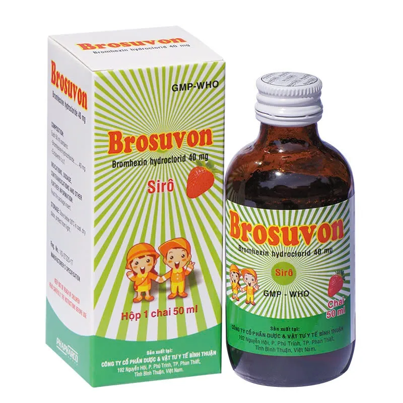 Brosuvon 4mg Bình Thuận (C/50ml) – Siro tan đờm cho đường hô hấp